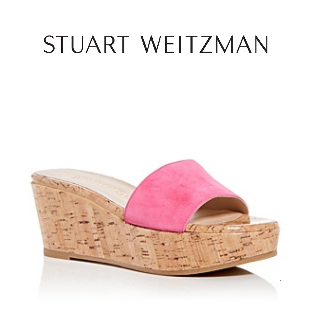 Stuart Weitzman Summer Wedge Magenta Size 6 B - Picture 1 of 5